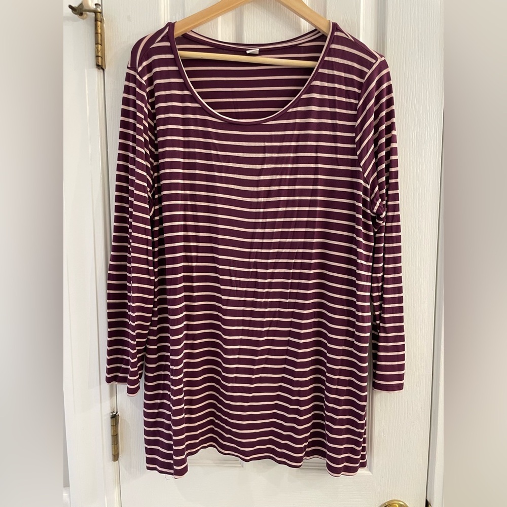 Old Navy Luxe Maroon Striped Shirt